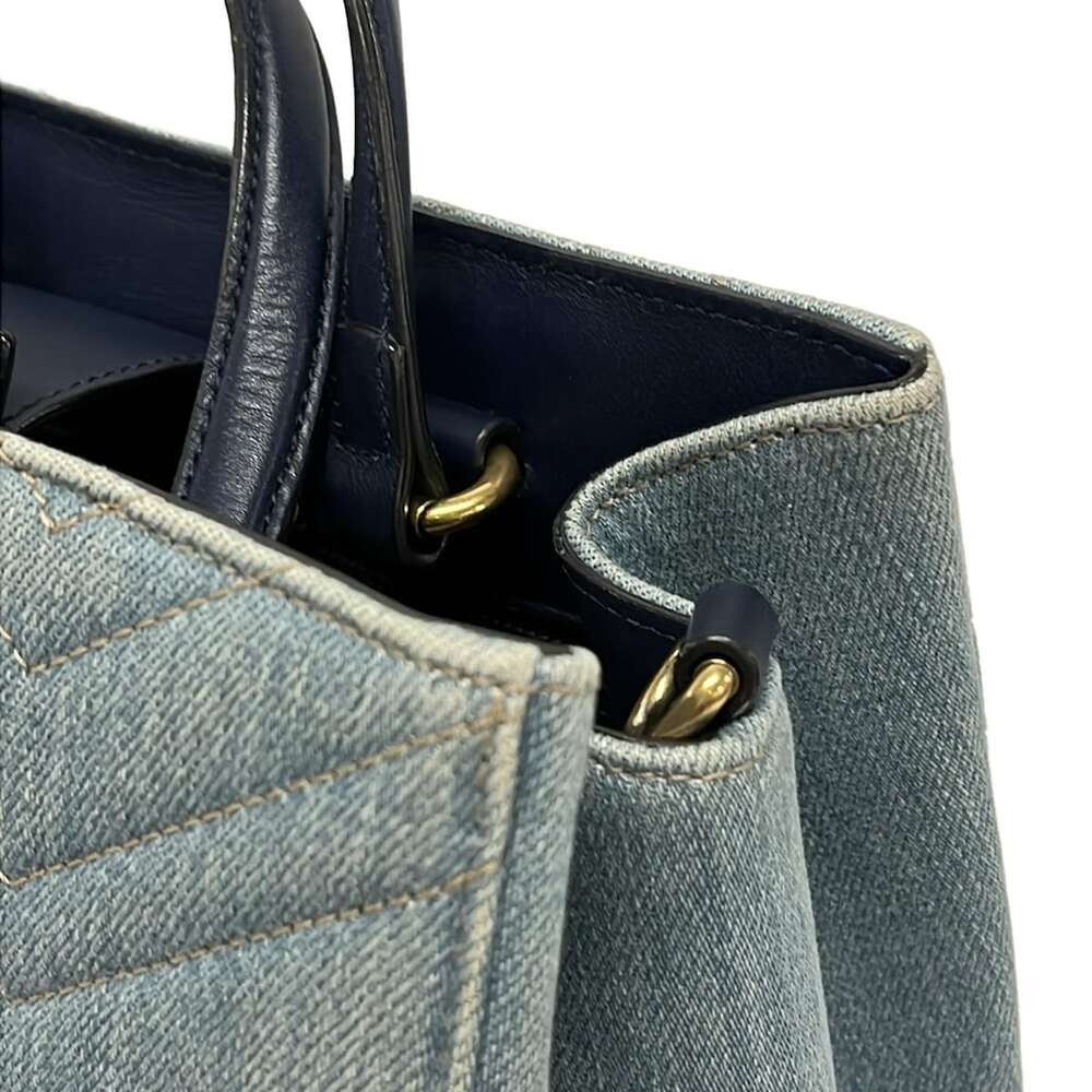 Gucci GG Marmont Handbag 448054 Blue Navy Denim Leather - Picture 13 of 15